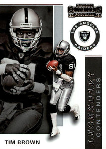 2019 Panini Contenders LEGENDARY CONTENDERS Insert - Pick Your Cards: #LC-TB Tim Brown  - Los Angeles Raiders
