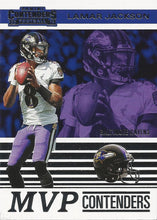 Load image into Gallery viewer, 2019 Panini Contenders MVP CONTENDERS Insert - Pick Your Cards: #MVP-LJ Lamar Jackson  - Baltimore Ravens
