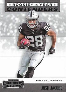 2019 Panini Contenders ROOKIE OF THE YEAR CONTENDERS Insert - Pick Your Cards: #RYA-JJ Josh Jacobs  - Oakland Raiders