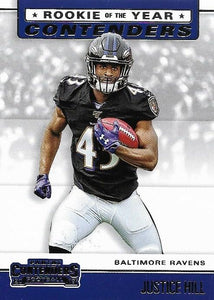 2019 Panini Contenders ROOKIE OF THE YEAR CONTENDERS Insert - Pick Your Cards: #RYA-JH Justice Hill  - Baltimore Ravens