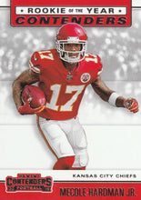 Load image into Gallery viewer, 2019 Panini Contenders ROOKIE OF THE YEAR CONTENDERS Insert - Pick Your Cards: #RYA-MH Mecole Hardman Jr.  - Kansas City Chiefs
