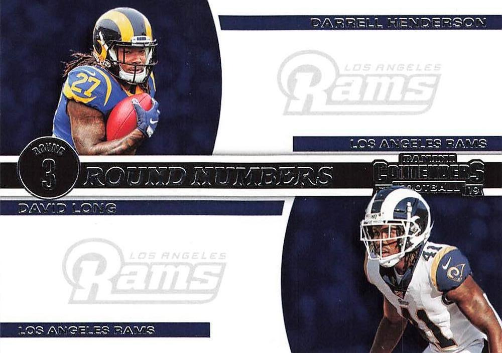 2019 Panini Contenders ROUND NUMBERS Insert - Pick Your Cards: #RN-HL David Long / Darrell Henderson  - Los Angeles Rams