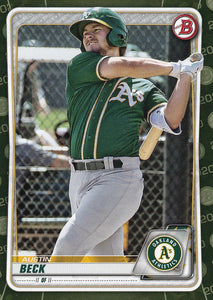 2020 Bowman Baseball Cards - Prospects CAMO PARALLEL (1-100): #BP-16 Austin Beck