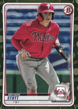 Load image into Gallery viewer, 2020 Bowman Baseball Cards - Prospects CAMO PARALLEL (1-100): #BP-68 Bryson Stott
