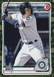 2020 Bowman Baseball Cards - Prospects CAMO PARALLEL (1-100): #BP-77 Evan White