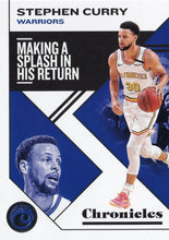 Load image into Gallery viewer, 2019-20 Panini Chronicles Basketball Cards #1-100: #21 Stephen Curry  - Golden State Warriors
