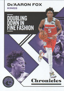 2019-20 Panini Chronicles Basketball Cards #1-100: #29 De'Aaron Fox  - Sacramento Kings