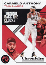 Load image into Gallery viewer, 2019-20 Panini Chronicles Basketball Cards TEAL Parallels: #35 Carmelo Anthony  - Portland Trail Blazers
