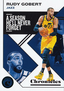 2019-20 Panini Chronicles Basketball Cards TEAL Parallels: #40 Rudy Gobert  - Utah Jazz