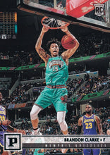 Load image into Gallery viewer, 2019-20 Panini Chronicles Basketball Cards TEAL Parallels: #134 Brandon Clarke RC - Memphis Grizzlies
