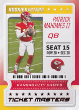 Load image into Gallery viewer, 2020 Panini Rookies &amp; Stars NFL TICKET MASTERS Inserts ~ Pick Your Cards
