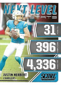 2021 Panini Score NFL Football NEXT LEVEL STATS Inserts ~ Pick Your Cards