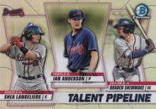 Load image into Gallery viewer, 2020 Bowman - Talent Pipeline Trios Chrome Refractor Insert: #TP-ATL Ian Anderson / Braden Shewmake / Shea Langeliers
