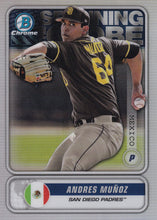 Load image into Gallery viewer, 2020 Bowman - Spanning the Globe Chrome Refractor Insert: #STG-AM Andres Muñoz
