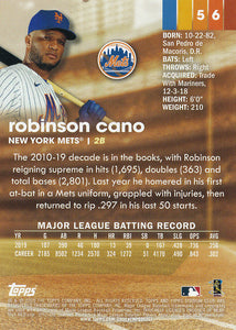 ROBINSON CANO 2020 Topps Stadium Club BLACK & WHITE Parallel ~ Mets