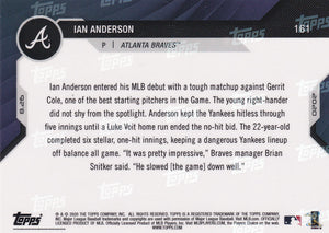 IAN ANDERSON 2020 Topps Now CALL-UP DEBUT RC #161 PR 1746 ~ Braves