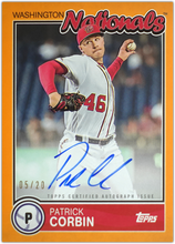 Load image into Gallery viewer, PATRICK CORBIN 2020 Topps 582 Montgomery Brooklyn Collection ORANGE AUTO #5/20
