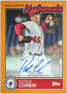 PATRICK CORBIN 2020 Topps 582 Montgomery Brooklyn Collection ORANGE AUTO #5/20