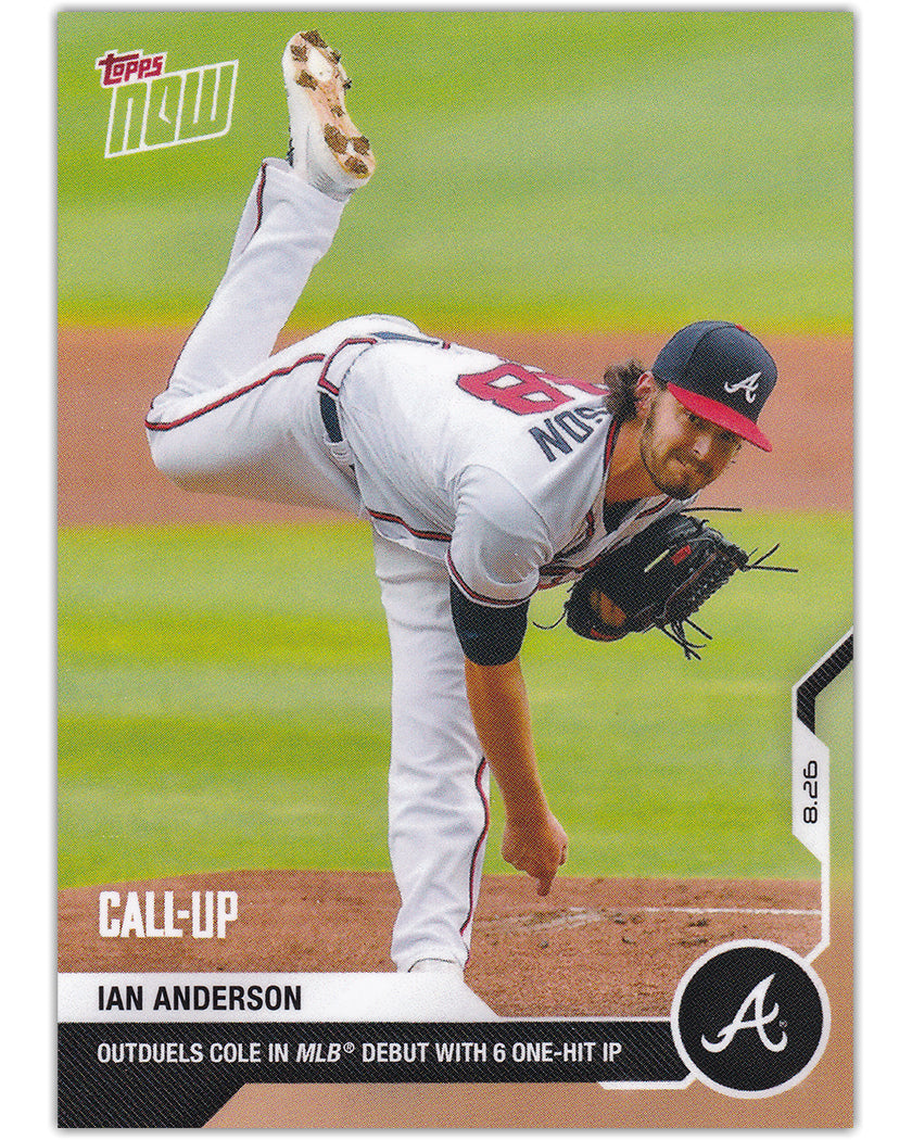 IAN ANDERSON 2020 Topps Now CALL-UP DEBUT RC #161 PR 1746 ~ Braves