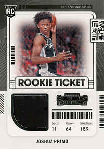 2021-22 Panini Contenders Basketball ROOKIE TICKET RELICS