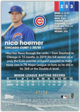 Load image into Gallery viewer, NICO HOERNER 2020 Topps Stadium Club BLUE FOIL #47/50 Parallel RC ~ Cubs
