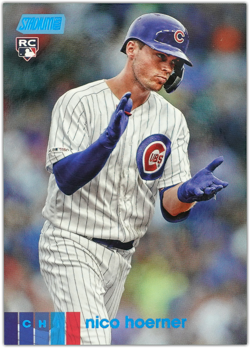 NICO HOERNER 2020 Topps Stadium Club BLUE FOIL #47/50 Parallel RC ~ Cubs