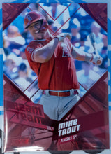 Load image into Gallery viewer, MIKE TROUT 2021 Topps Stadium Club Baseball RED FOIL BEAM TEAM ~ 1:10 Case Hit
