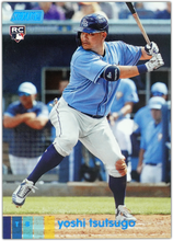 Load image into Gallery viewer, YOSHI TSUTSUGO 2020 Topps Stadium Club BLUE FOIL #43/50 Parallel RC ~ Rays
